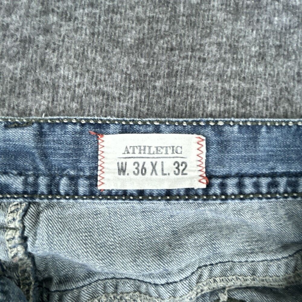 Axel Jeans TK Axel Mens 36x31 Actual Blue Athletic Fit Denim Straight Leg Faded - Picture 4 of 9